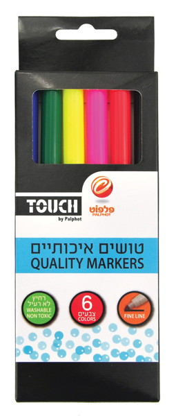 תמונה של 6 טושים רחיצים לבד