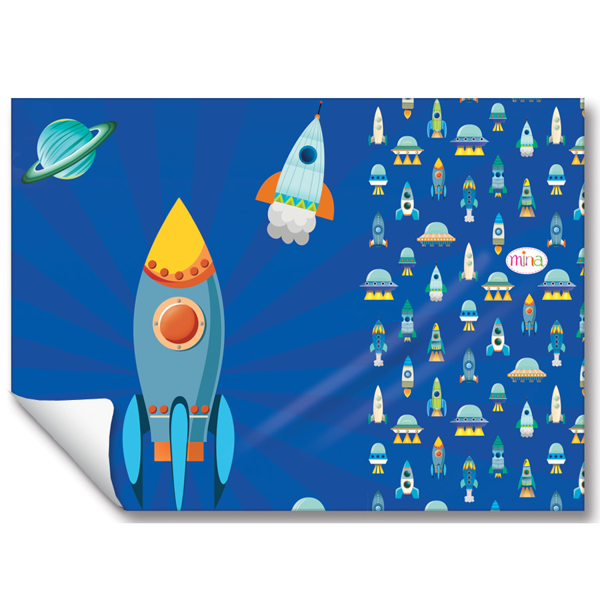תמונה של 10 עטיפות למחברות עם עטיפות נילון דגם חללית עודפים