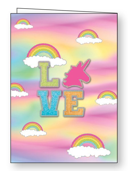 תמונה של נייר עטיפה למחברות דגם יוניקורן LOVE