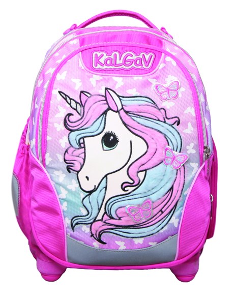 תמונה של ילקוט X-BAG חד קרן פרפרים ורוד קל גב