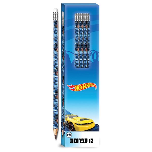 תמונה של 12 עפרונות עם מחק דגם מירוץ